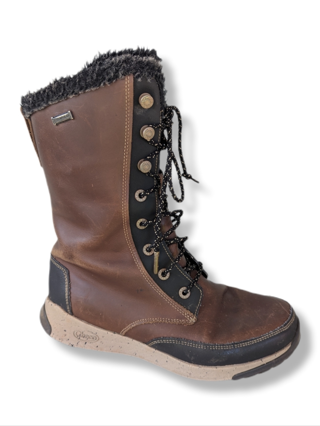 Chaco Women's Borealis Tall Brown Leather Waterproof Outdoor Winter Boots